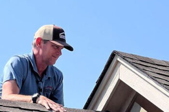 Inspecting on a rooftop
