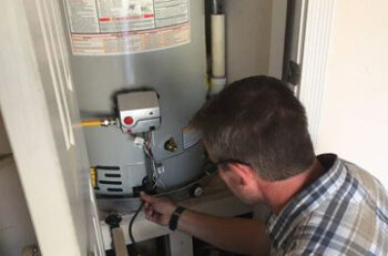 Inspecting an water heater image Inspecting an water heater